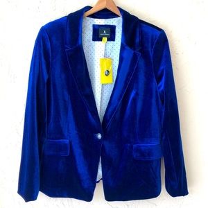 Jules & Leopold blue velvet jacket large new